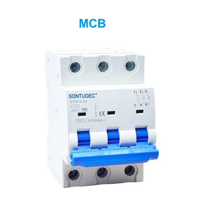 Stm16-63 Miniatur Circuit Breaker 6ka 1p 2p 3p 4p 1600 1630 / 400v MCB